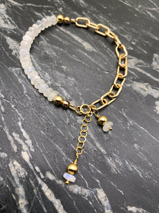 Gemstone Link Chain Bracelet